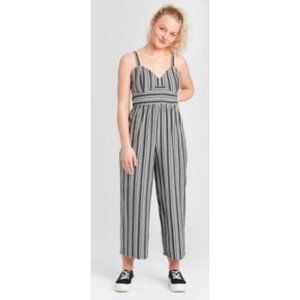 NWT Xhilaration Black & White Striped Jumpsuit S